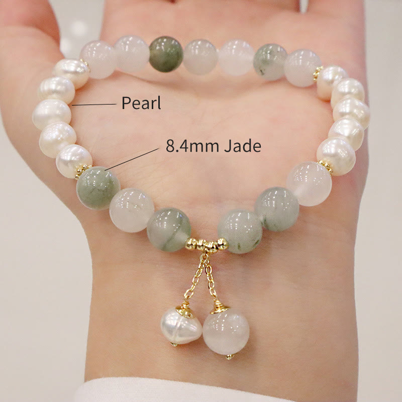 KarmaRipple's Authentic Pearl Jade Balancing Sincerity Bracelet p1