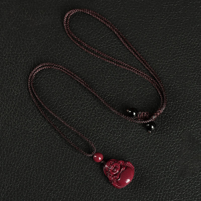 KarmaRipple's Laughing Buddha Cinnabar Blessing Pendant Necklace Phone Hanging Decoration Key Chain p1