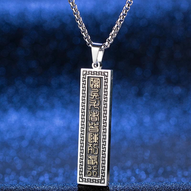 KarmaRipple's The Nine-word Mantra Titanium Steel Bagua Yin Yang Balance Pendant Necklace p1