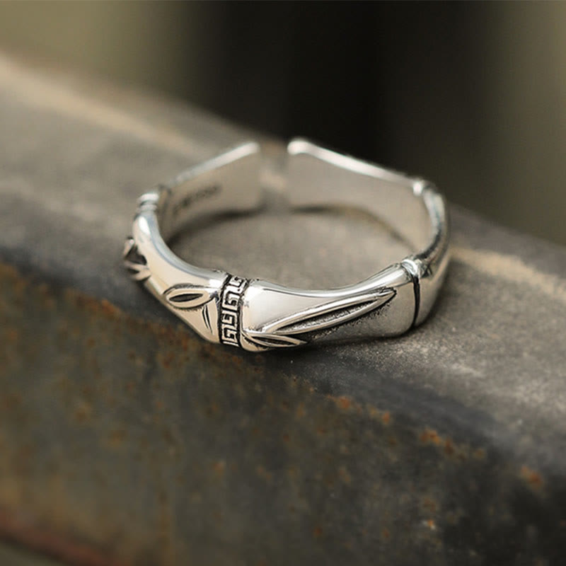 KarmaRipple's Simple Bamboo Design Bronze Fortune Wealth Adjustable Ring p1