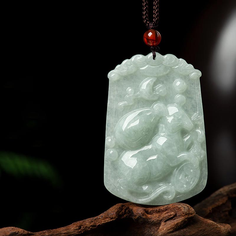 KarmaRipple's Authentic Jade 12 Chinese Zodiac Abundance Amulet Necklace Pendant p1