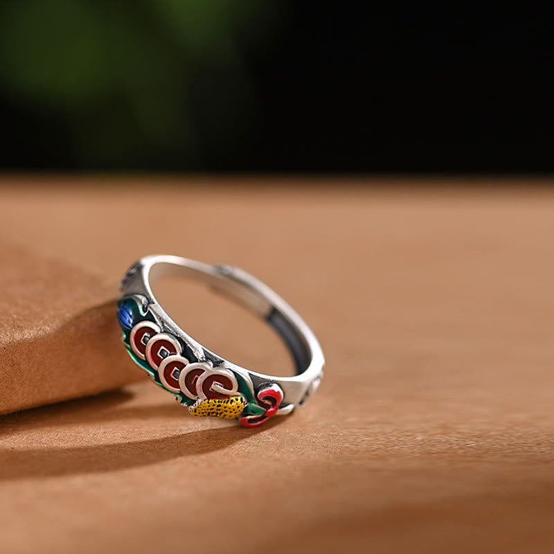 KarmaRipple's Feng Shui Five Emperor Coins Wealth Ring p1