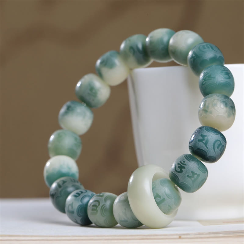 KarmaRipple's Bodhi Seed Om Mani Padme Hum Engraved Keep Away Evil Spirits Bracelet p1