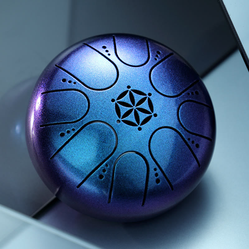 KarmaRipple's Steel Tongue Drum Sound Balancing Meditation Yoga Drum Kit 8 Note 5 Inch With Carry Bag p1