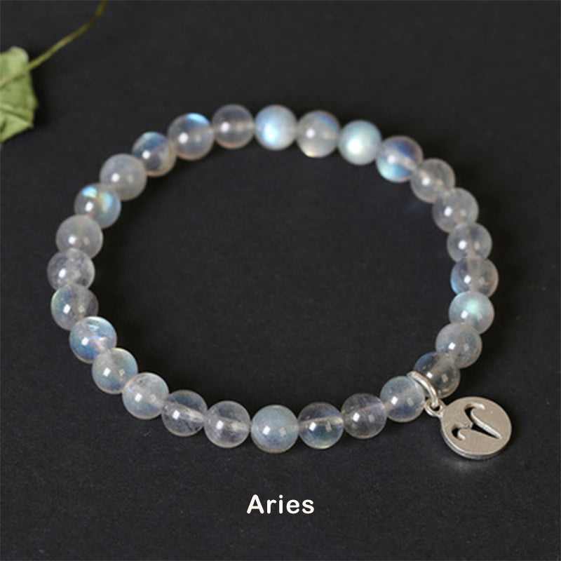 KarmaRipple's 12 Constellations of the Zodiac Moonstone Charming Bracelet p1