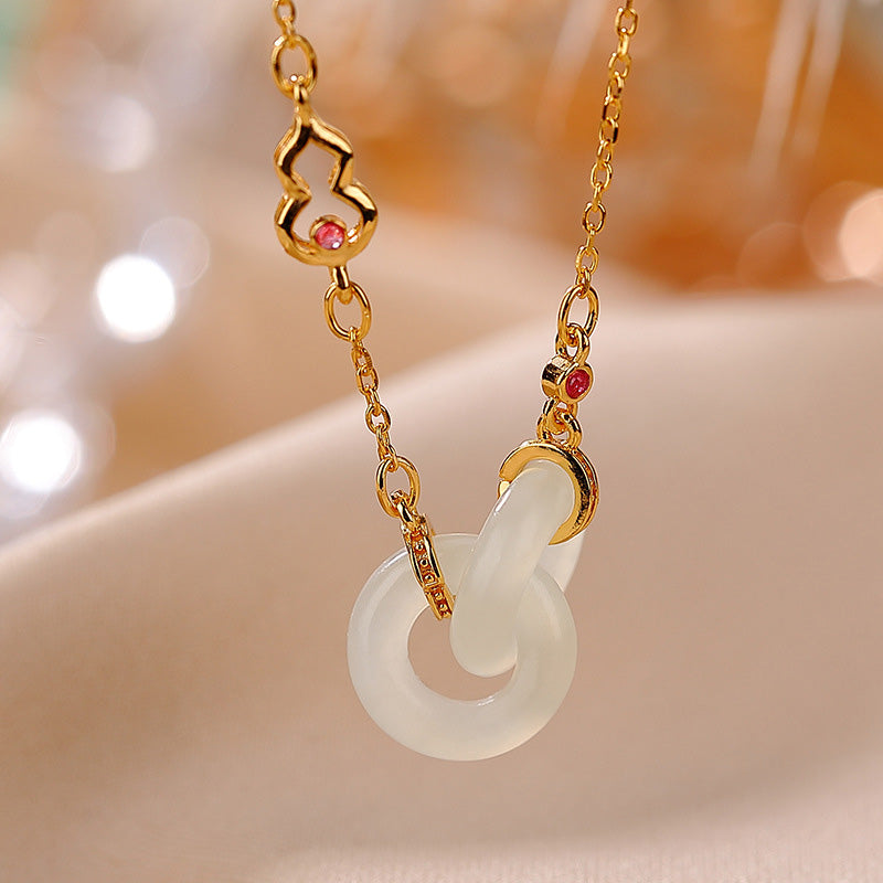 KarmaRipple's 925 Sterling Silver Round Jade Fortune Prosperity Pendant Chain Necklace p1