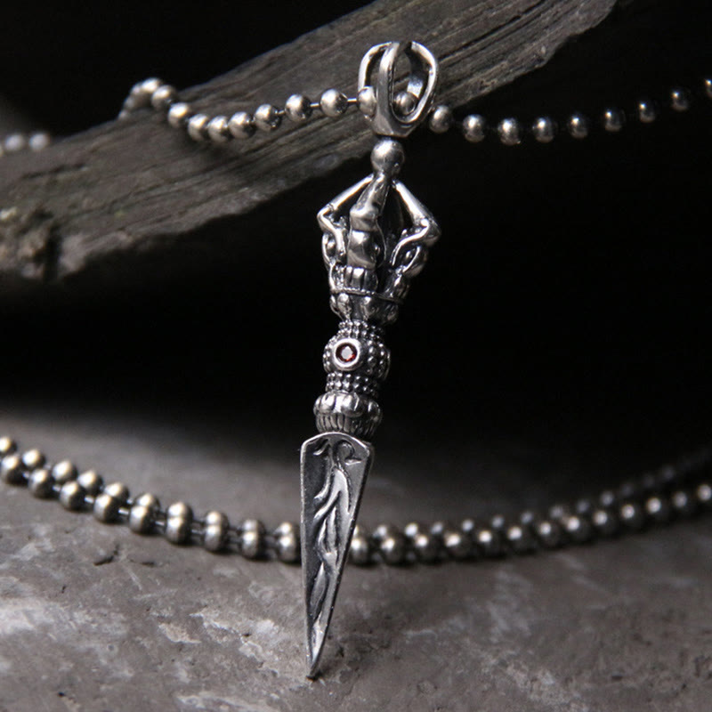 KarmaRipple's 925 Sterling Silver Dorje Vajra Enlightenment Pendant Chain Necklace p1