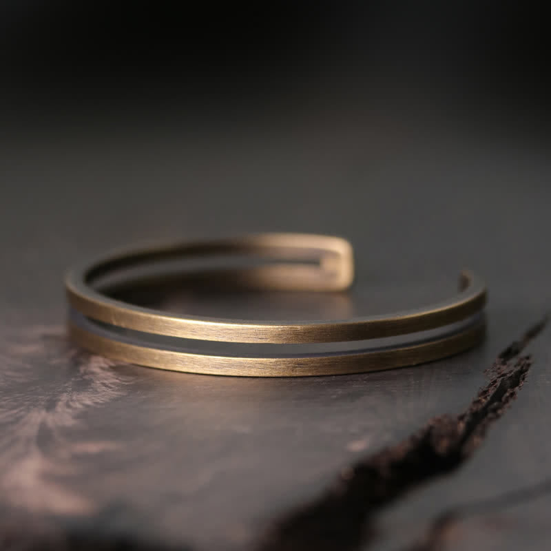 KarmaRipple's Rustic Bronze Fortune Viking Cuff Bracelet p1