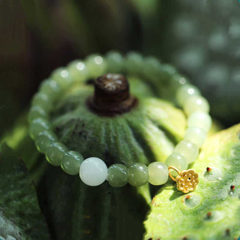 KarmaRipple's Jade Lotus Abundance Adjustable Bracelet p1