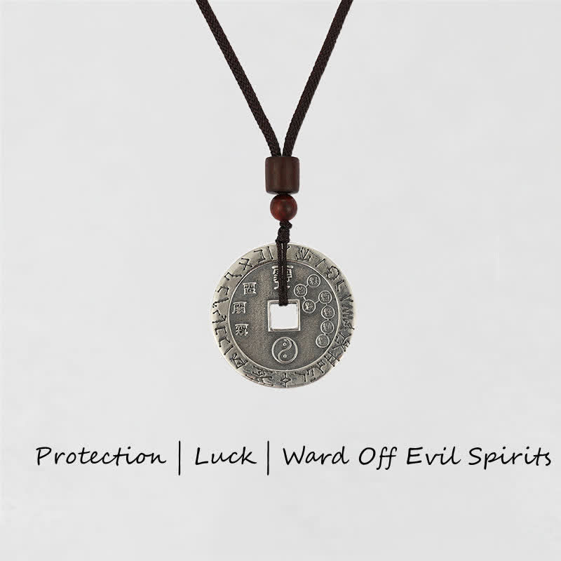 KarmaRipple's Bagua Yin Yang Bronze Coin Star Balance Energy Pendant Necklace p1