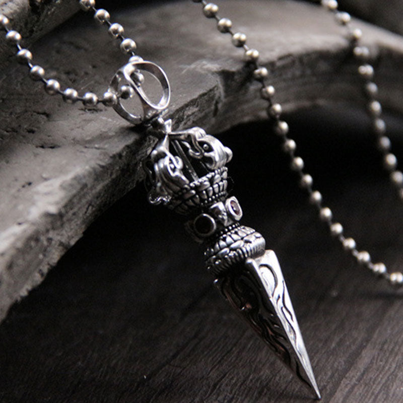 KarmaRipple's 925 Sterling Silver Vajra Spiritual Power Pendant Necklace p1