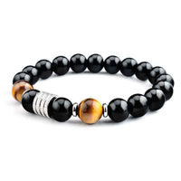 KarmaRipple's Authentic Black Obsidian Tiger Eye Strength Fulfillment Bracelet