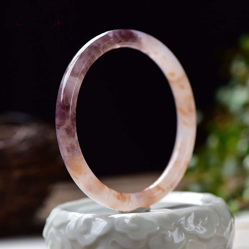 KarmaRipple's Purple Golden Silk Jade Wealth Bracelet Bangle p2