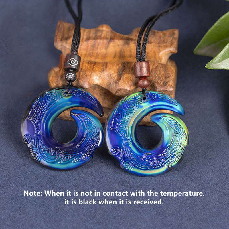 KarmaRipple's Color-Changing One's Fortune Improves Design Pattern Liuli Gemstone Pendant Necklace p4