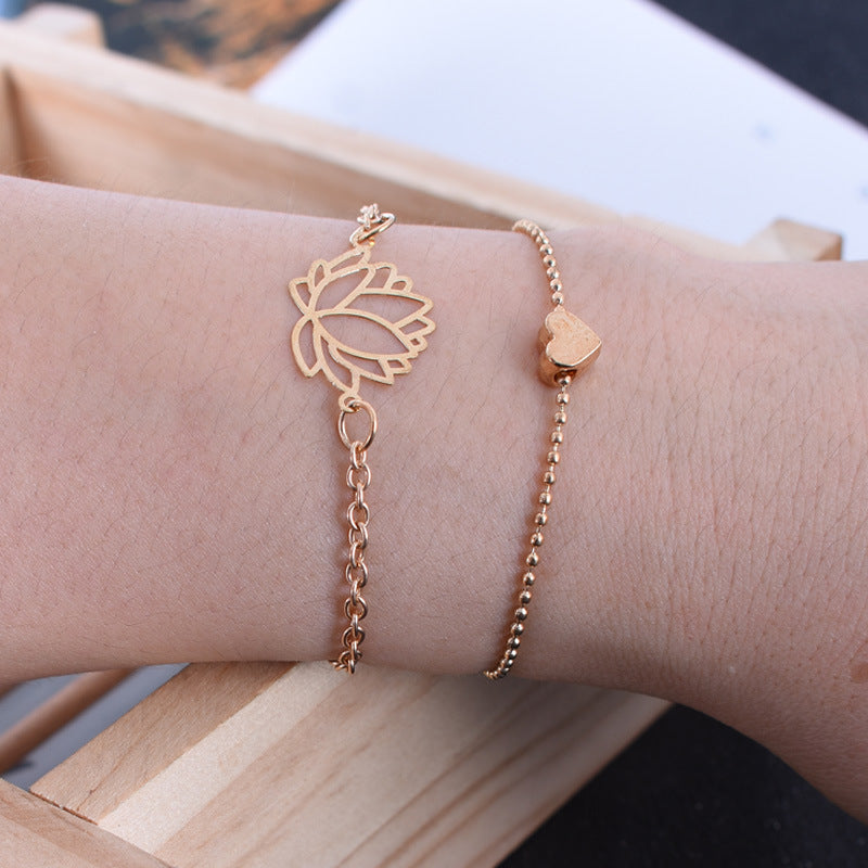 KarmaRipple's 2Pcs Lotus Flower Love Heart Enlightenment Bracelet p4