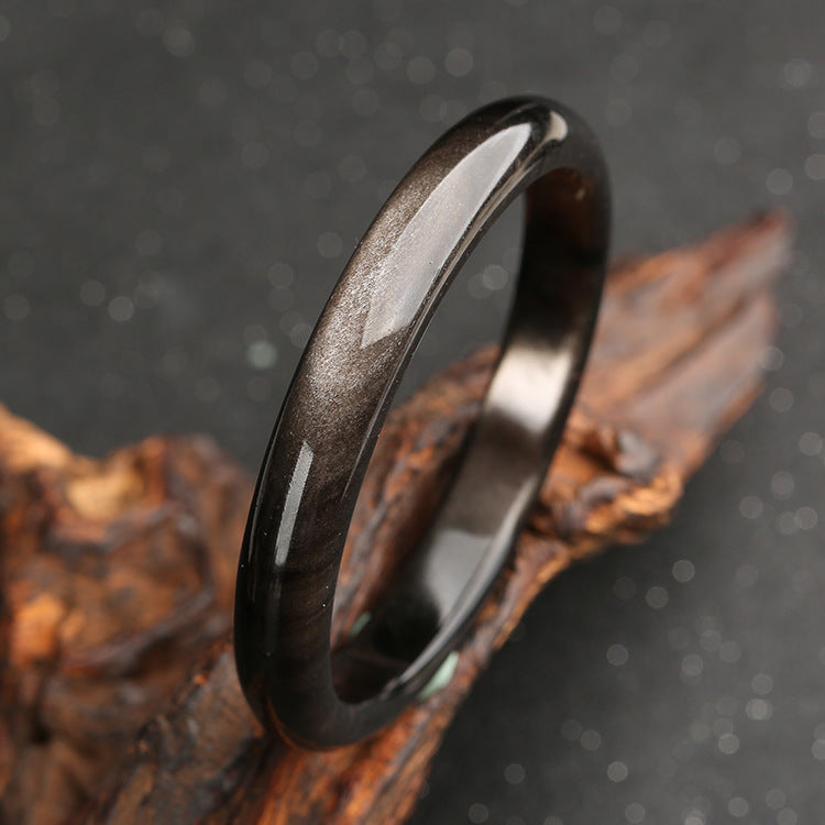 KarmaRipple's Gold Sheen Obsidian Silver Sheen Obsidian Protection Bracelet Bangle p10