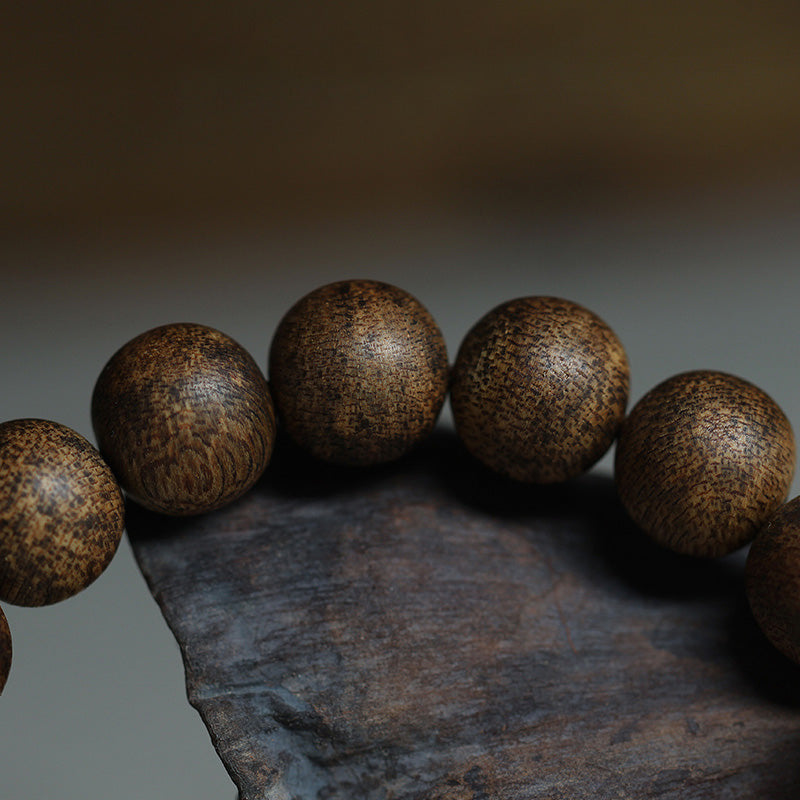 KarmaRipple's Vietnam Huang Qinan Agarwood Hetian Jade Peace Strength Bracelet p4