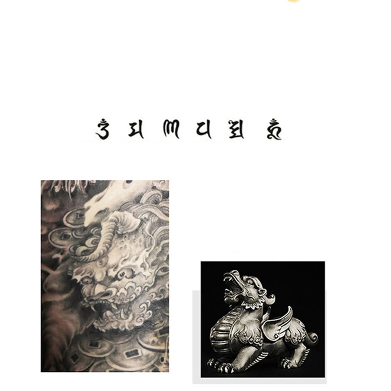 KarmaRipple's Double PiXiu Feng Shui Bronze Coin Om Mani Padme Hum String Bracelet p16