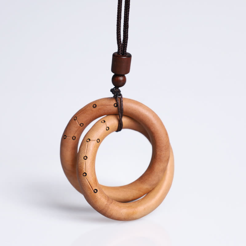 KarmaRipple's Jujube Wood Taoist Yin Yang Ring Qiankun Circle Fortune Ward Off Evil Spirits Pendant Necklace p10