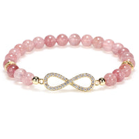 KarmaRipple's Authentic Strawberry Quartz Positivity Balancing Bracelet