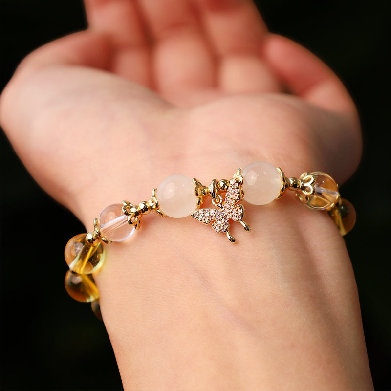 KarmaRipple's Citrine Moonstone Butterfly Talisman Prosperity Protection Bracelet p6