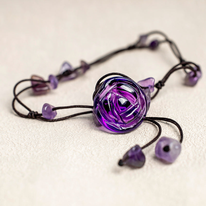 KarmaRipple's Amethyst Pink Gemstone Green Aventurine Rose Inner Peace Balancing Anklet p8