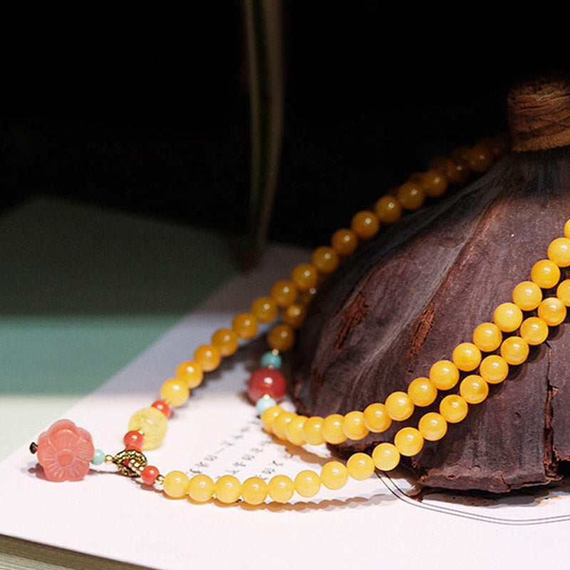 KarmaRipple's Amber Balancing Balance Pendant Flower Talisman Bracelet p4