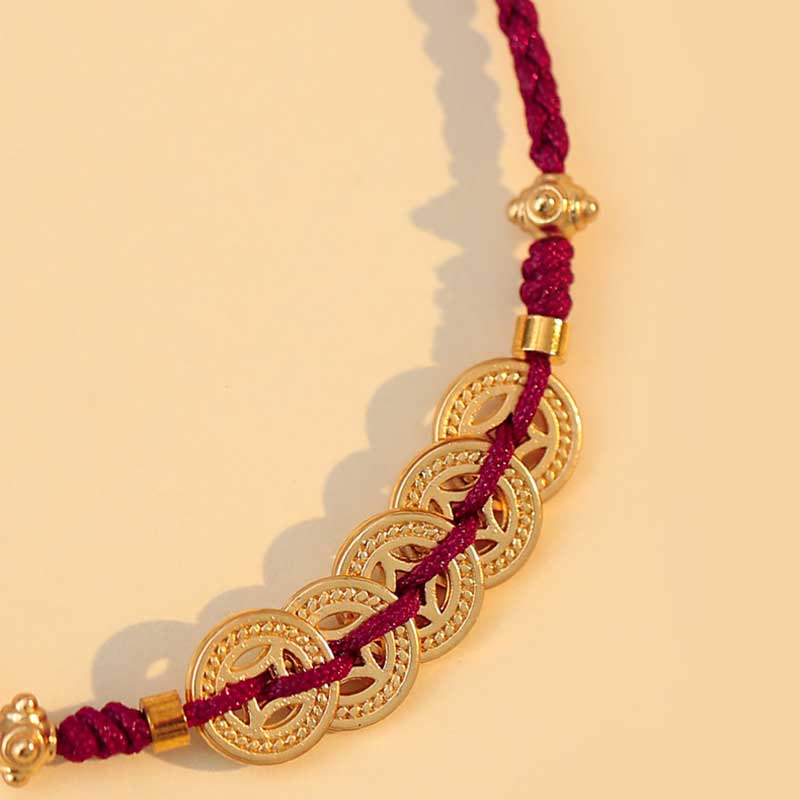 KarmaRipple's Bronze Coin Fortune Tree Fortune Strength Woven Bracelet p19