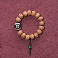 KarmaRipple's Tibet Bodhi Seed Dzi Bead Peace Talisman Wrist Mala Bracelet