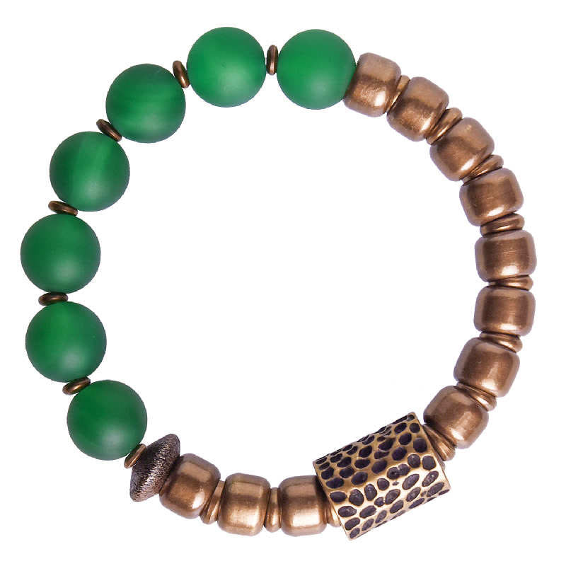 KarmaRipple's Tibetan Red Agate Green Agate Bronze Confidence Fortune Bracelet p14