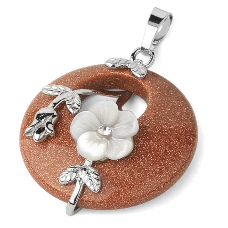 KarmaRipple's Various Gemstone Amethyst Green Aventurine Flower Balancing Pendant Necklace p60