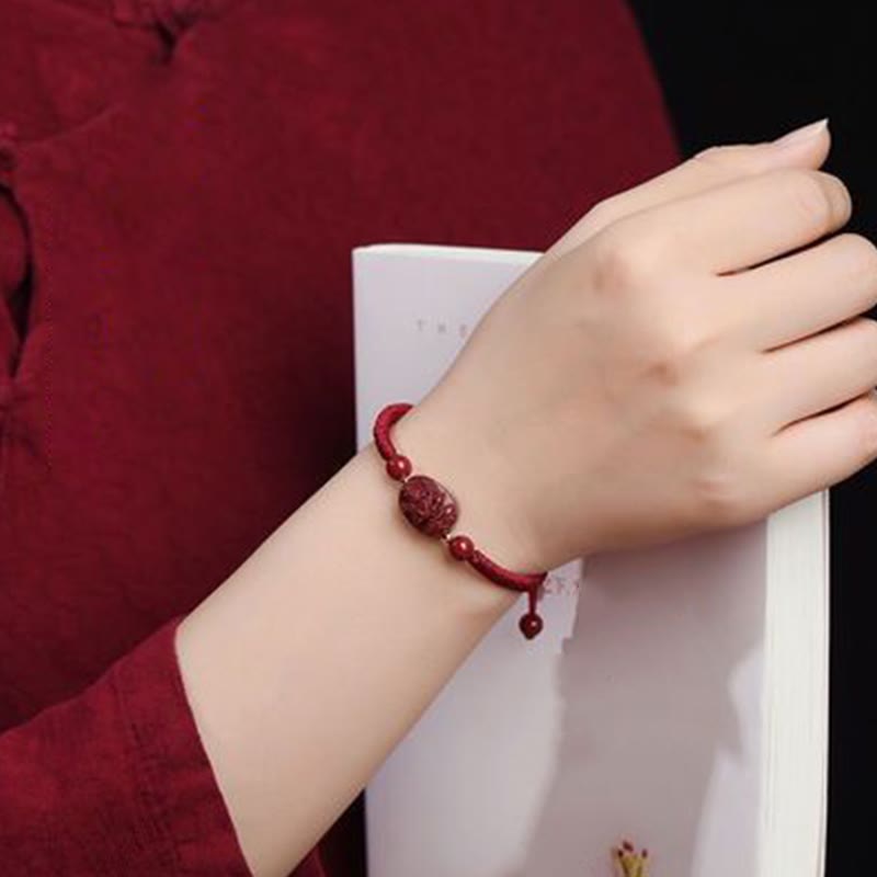 KarmaRipple's Chinese Zodiac Natal Buddha Cinnabar Keep Away Evil Spirits Rope Bracelet p11