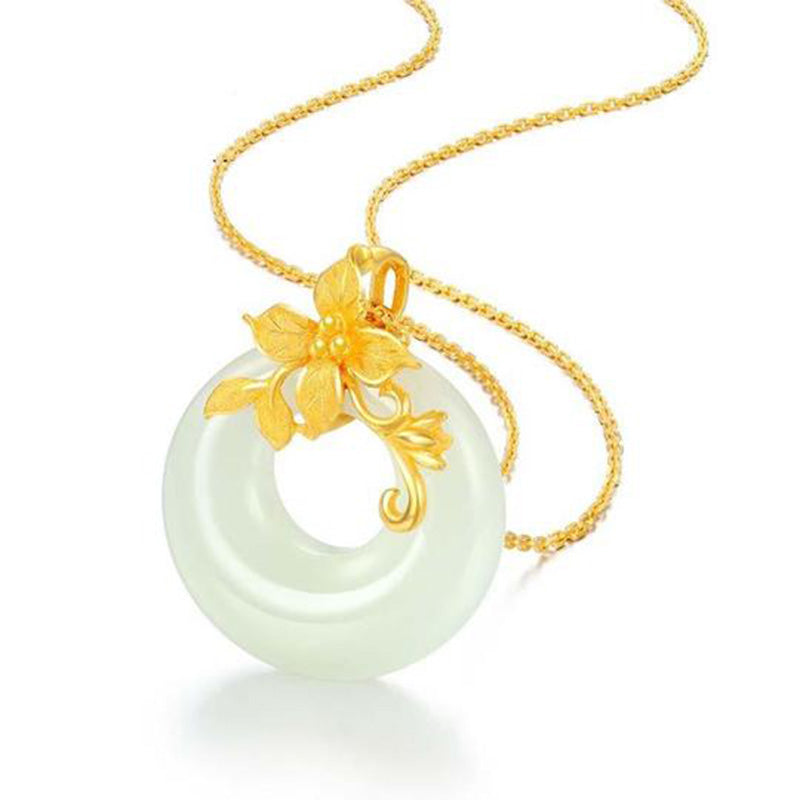 KarmaRipple's Tibetan Ivory Jade Calm Pendant p1