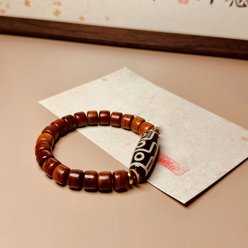 KarmaRipple's Tibetan Yak Bone Nine-Eye Dzi Bead Protection Bracelet p4