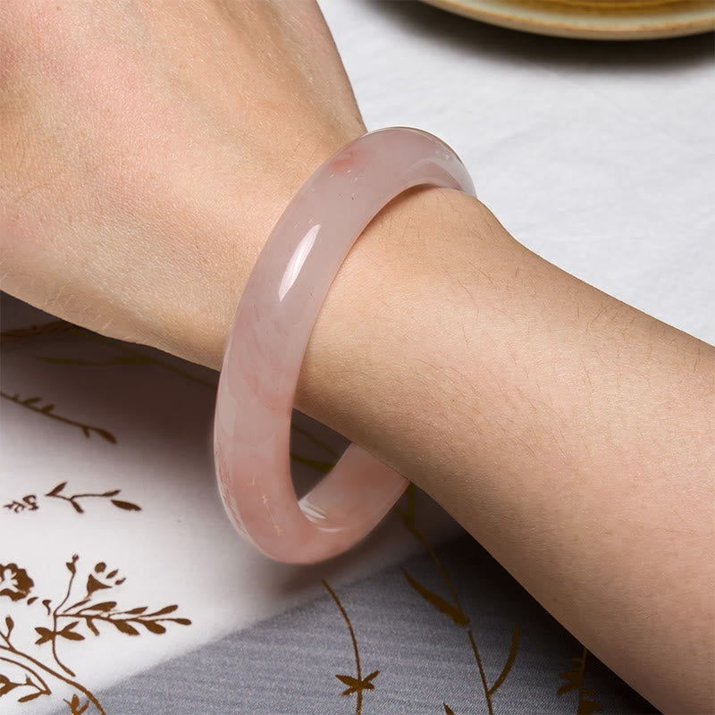 KarmaRipple's Pink Golden Silk Jade Wealth Fortune Bracelet Bangle p7