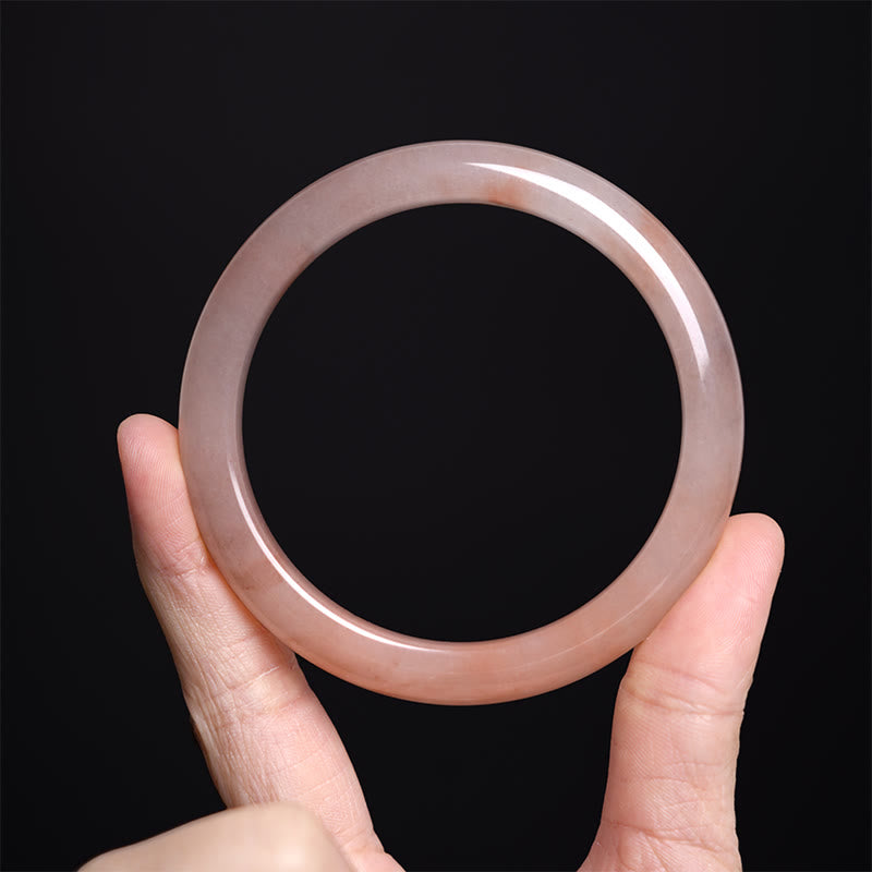 KarmaRipple's Pink Golden Silk Jade Wealth Fortune Bracelet Bangle p4