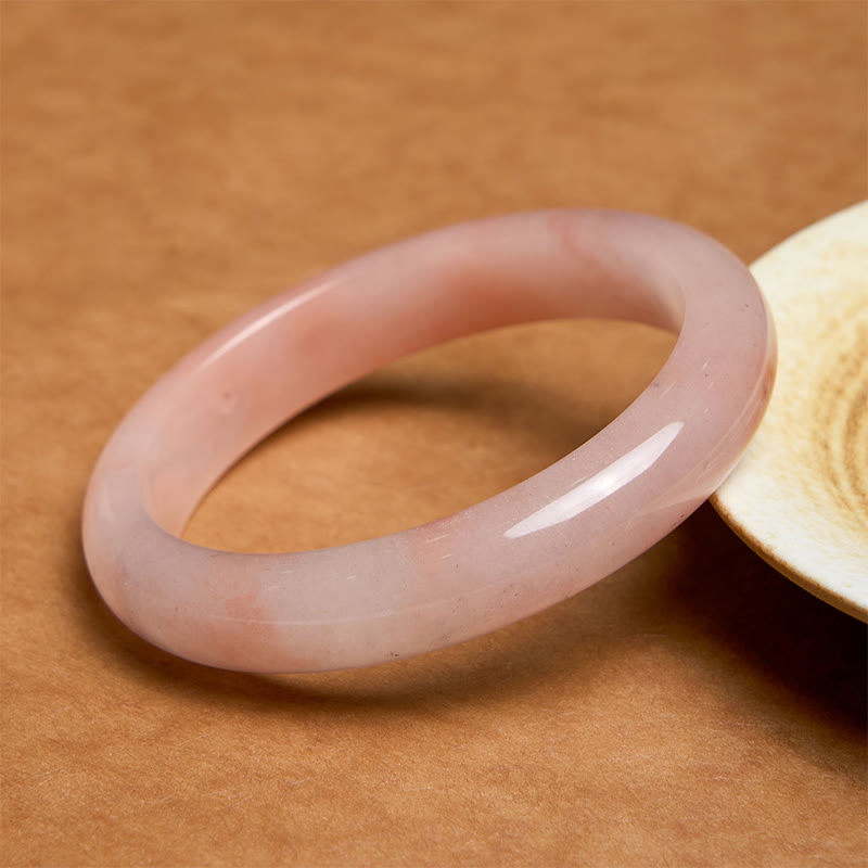 KarmaRipple's Pink Golden Silk Jade Wealth Fortune Bracelet Bangle p16