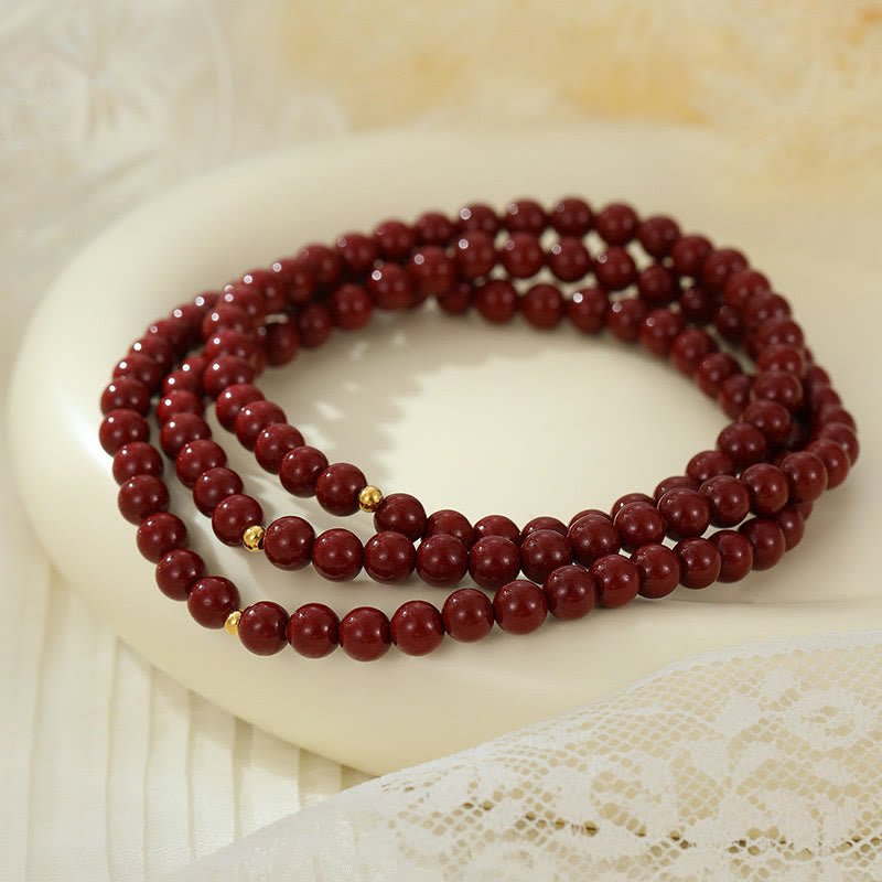 KarmaRipple's 925 Sterling Silver Cinnabar Beadwork Blessing Anklet p4