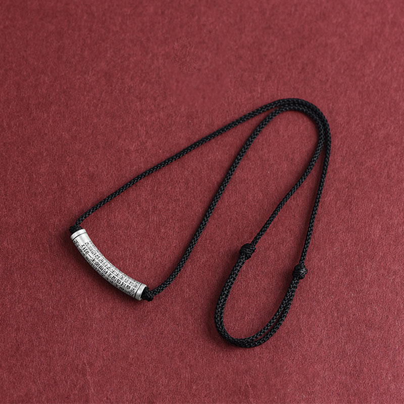 KarmaRipple's 999 Sterling Silver Six True Word Heart Sutra String Pendant Necklace p22