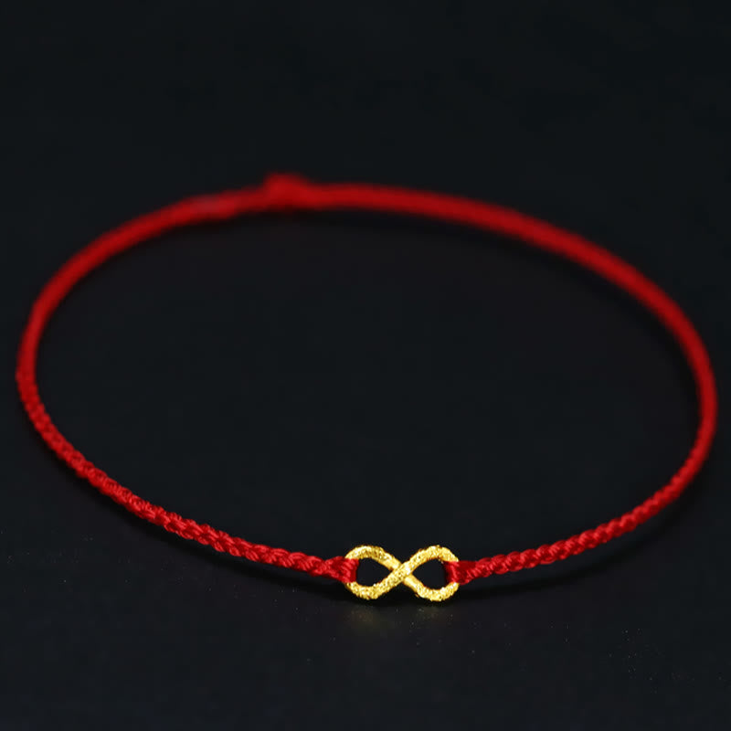 KarmaRipple's 999 Gold Mobius Infinite Love Fu Character Bronze Coin Protection Handmade Ultra-Thin Rope Bracelet p2