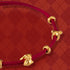 Double Lucky Rabbit and Three Gold Beads(Gold About 0.58g) / 16cm