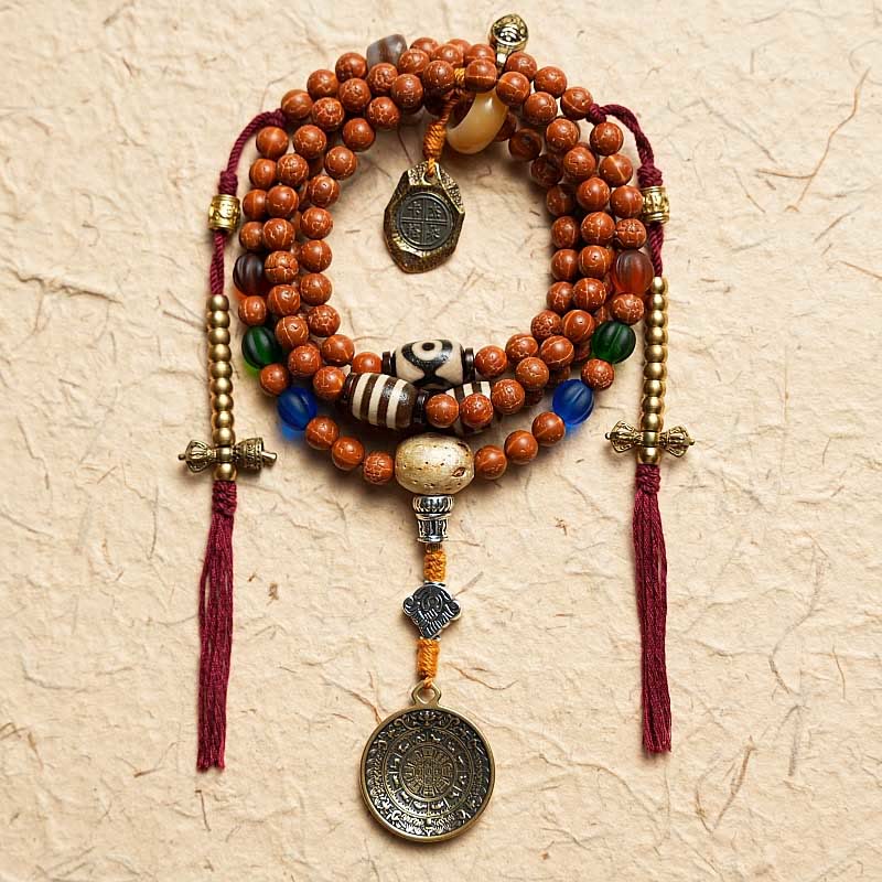 KarmaRipple's Tibet Bodhi Seed 108 Mala Beadwork Wisdom Peace Bracelet Pendant p29