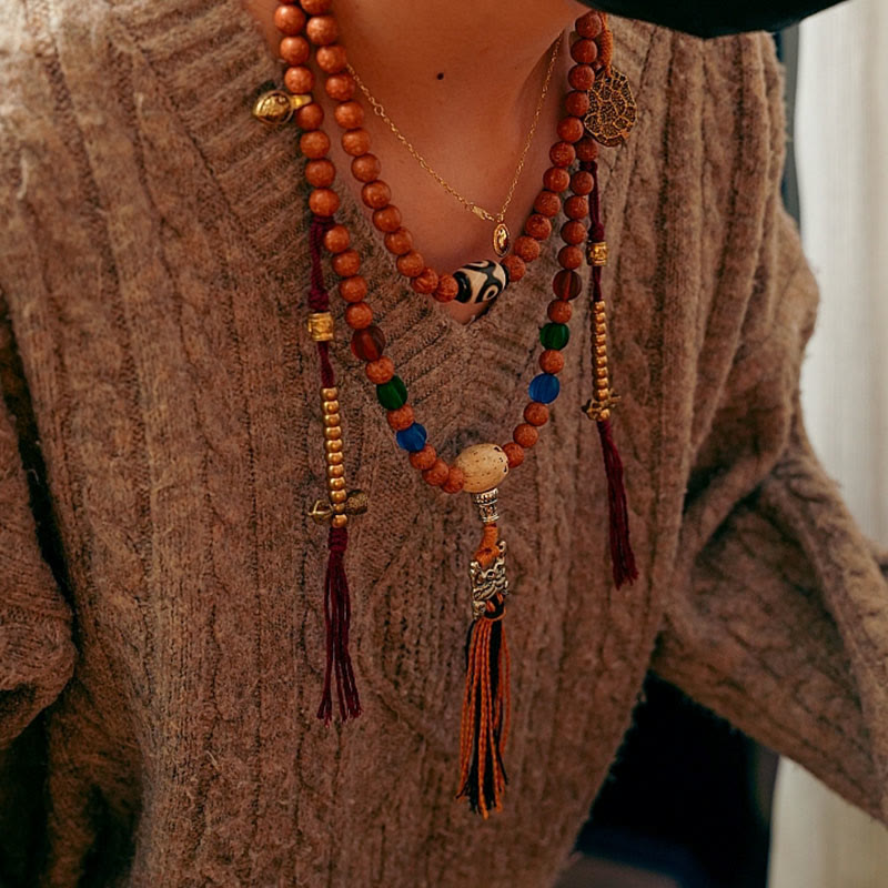 KarmaRipple's Tibet Bodhi Seed 108 Mala Beadwork Wisdom Peace Bracelet Pendant p11