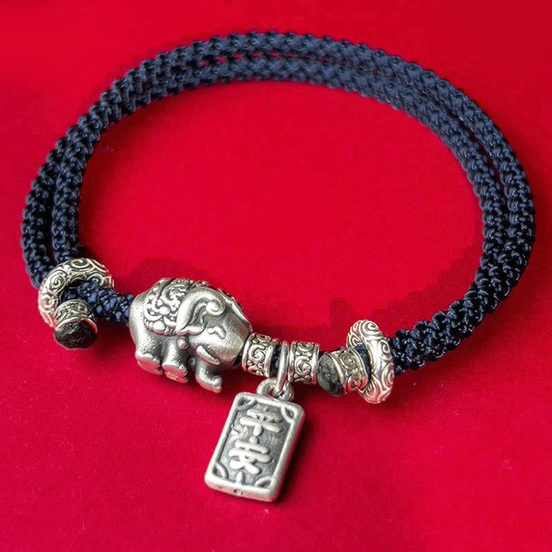 KarmaRipple's 925 Sterling Silver Elephant Safe And Well Amulet Talisman Strength Bracelet p16