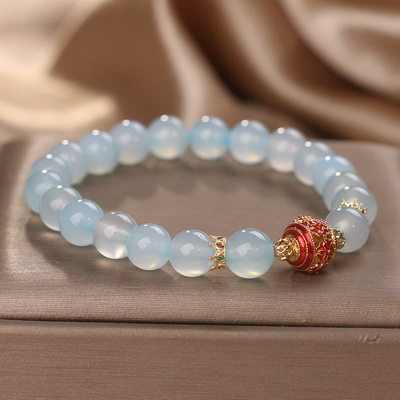 KarmaRipple's Authentic Aquamarine Flower Bead Balancing Bracelet p5
