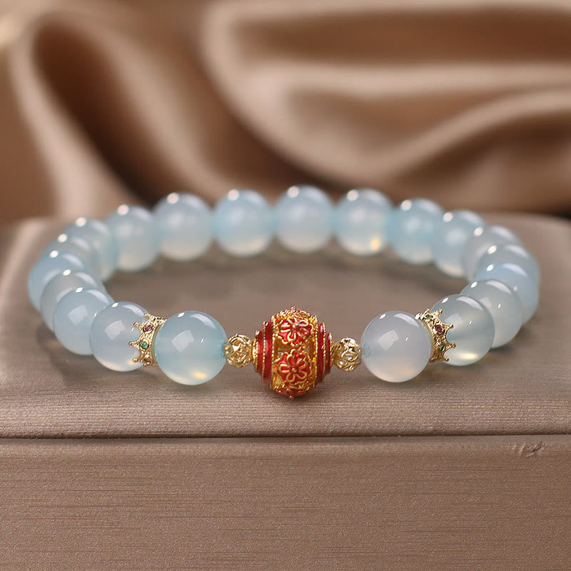 KarmaRipple's Authentic Aquamarine Flower Bead Balancing Bracelet p1