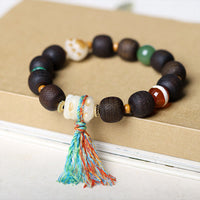 KarmaRipple's Green Qinan Agarwood Bodhi Seed Cat's Paw Claw Peace Bracelet