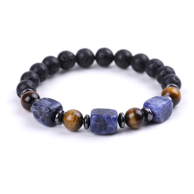 KarmaRipple's Various Crystals Lava Rock Calm Bracelet p44