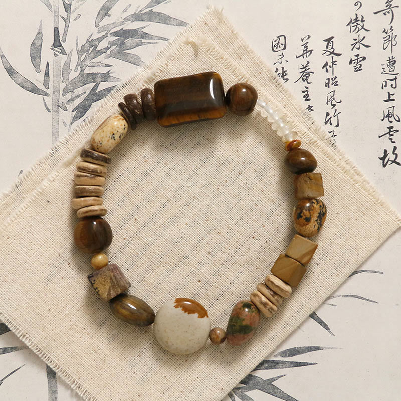 KarmaRipple's Coconut Shell Tiger Eye Courage Bracelet p5
