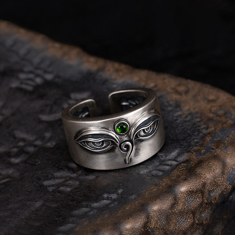 KarmaRipple's 925 Sterling Silver Bodhisattva Tara Calm Adjustable Ring p2